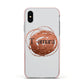 Personalised Copper Effect Custom Initials Apple iPhone Xs Impact Case Pink Edge on Silver Phone