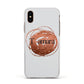 Personalised Copper Effect Custom Initials Apple iPhone Xs Impact Case White Edge on Gold Phone