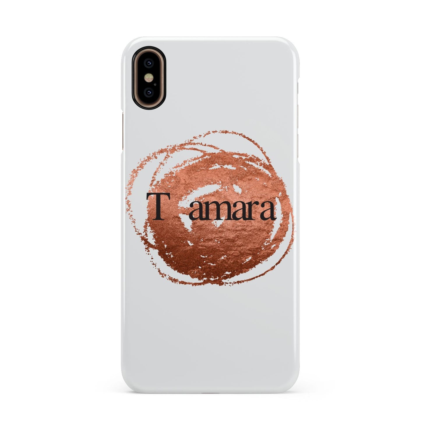 Personalised Copper Effect Custom Initials Apple iPhone Xs Max 3D Snap Case