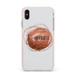 Personalised Copper Effect Custom Initials Apple iPhone Xs Max Impact Case Pink Edge on Gold Phone