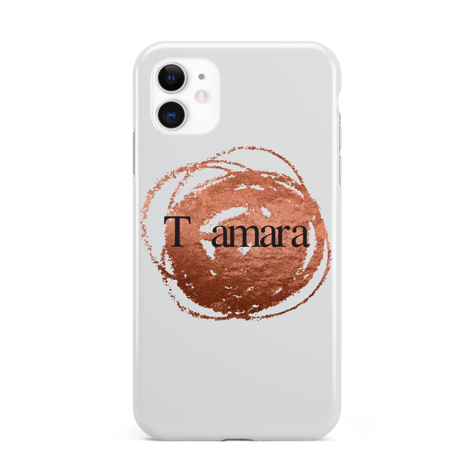 Personalised Copper Effect Custom Initials iPhone 11 3D Tough Case