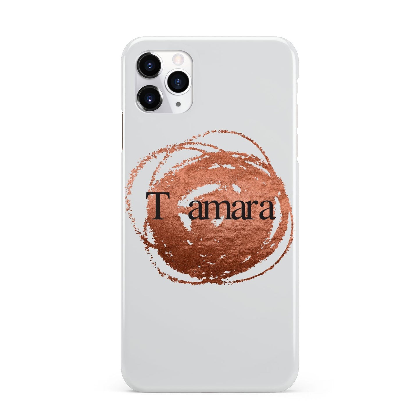 Personalised Copper Effect Custom Initials iPhone 11 Pro Max 3D Snap Case
