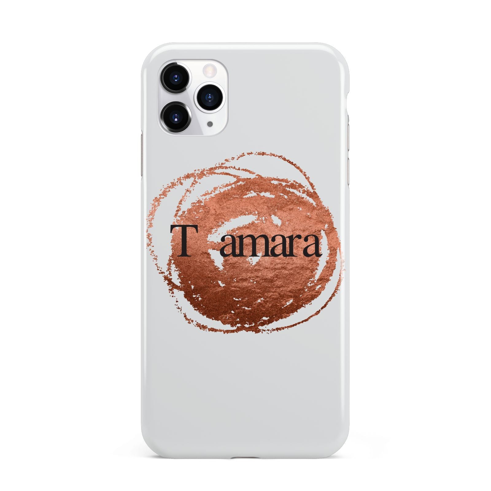 Personalised Copper Effect Custom Initials iPhone 11 Pro Max 3D Tough Case