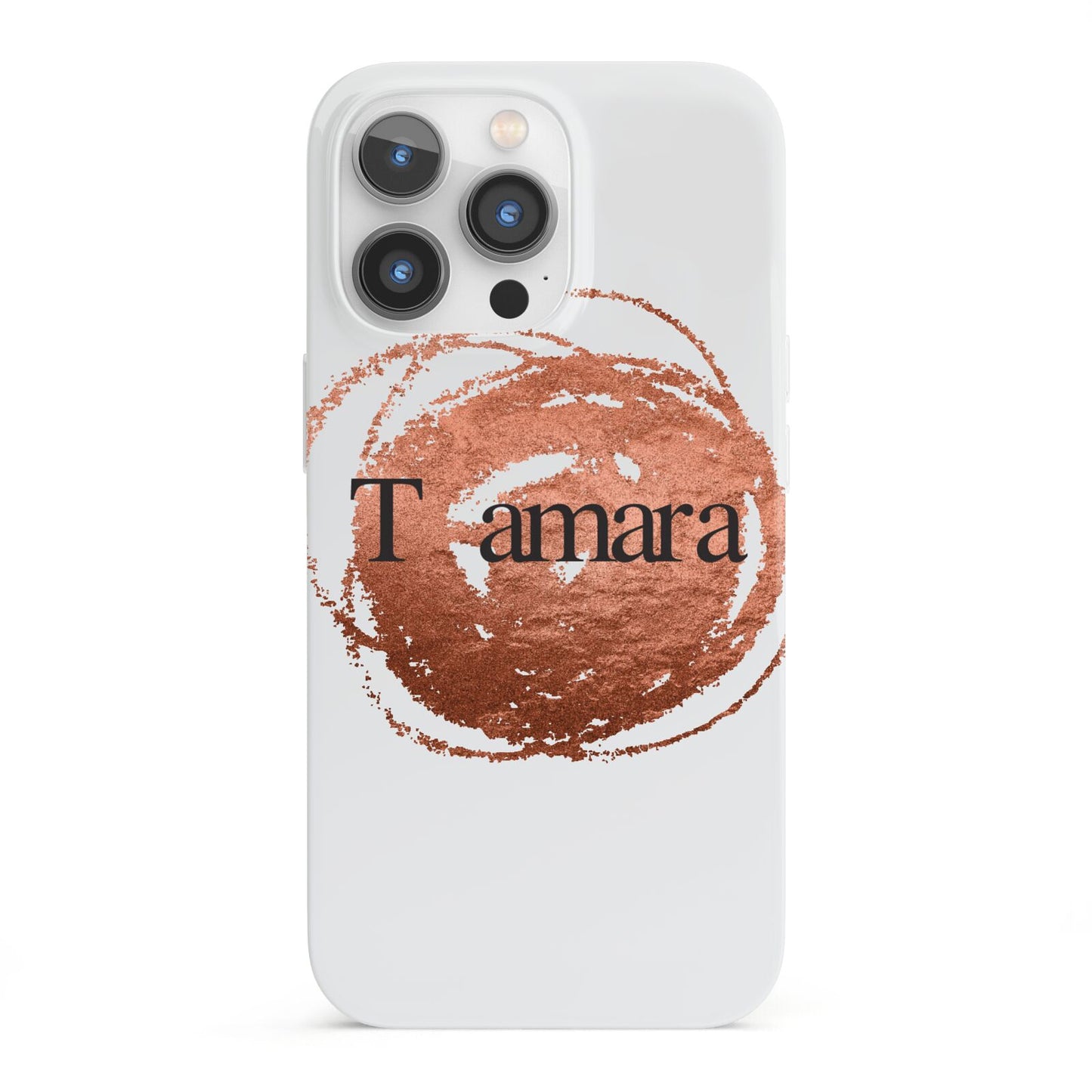 Personalised Copper Effect Custom Initials iPhone 13 Pro Full Wrap 3D Snap Case