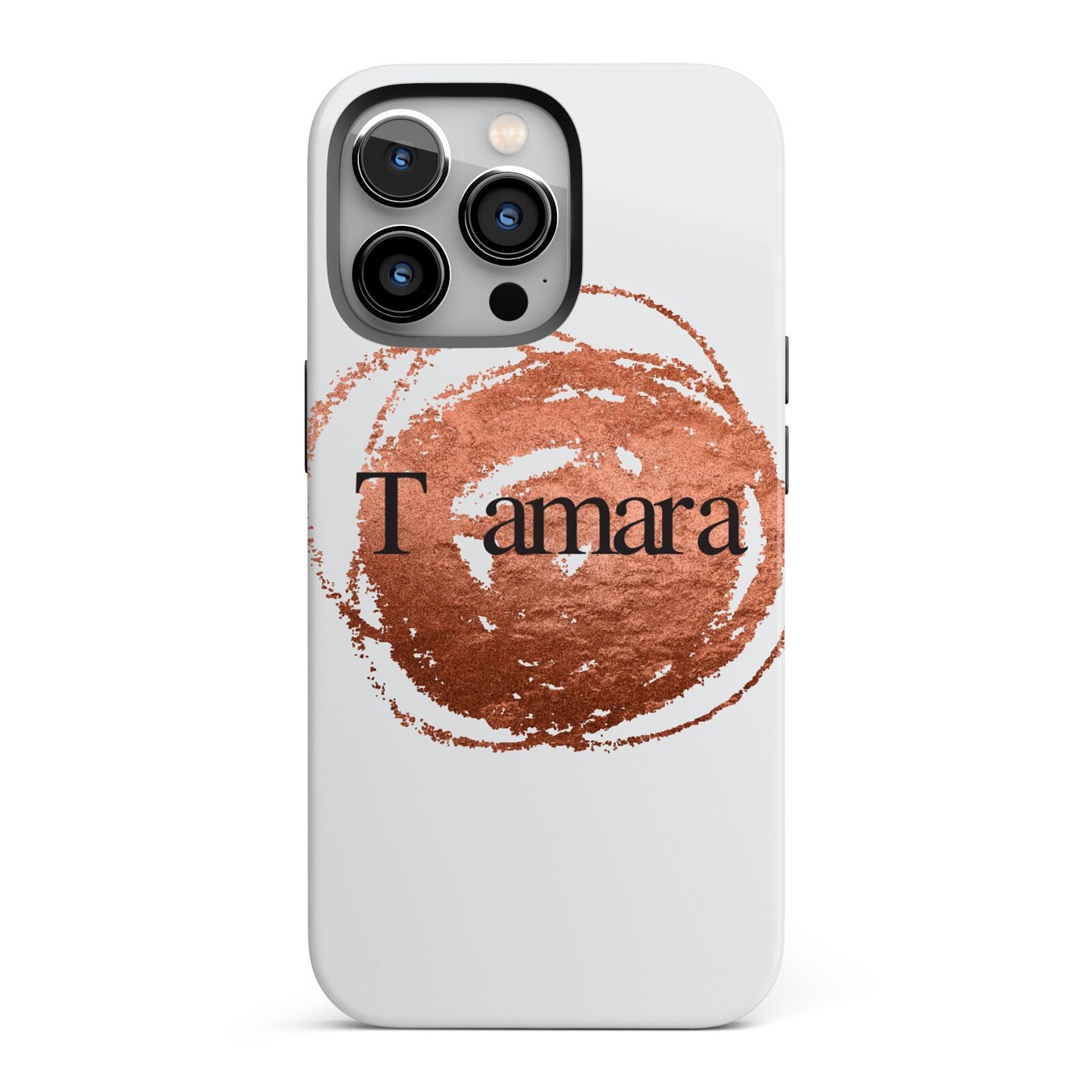 Personalised Copper Effect Custom Initials iPhone 13 Pro Full Wrap 3D Tough Case