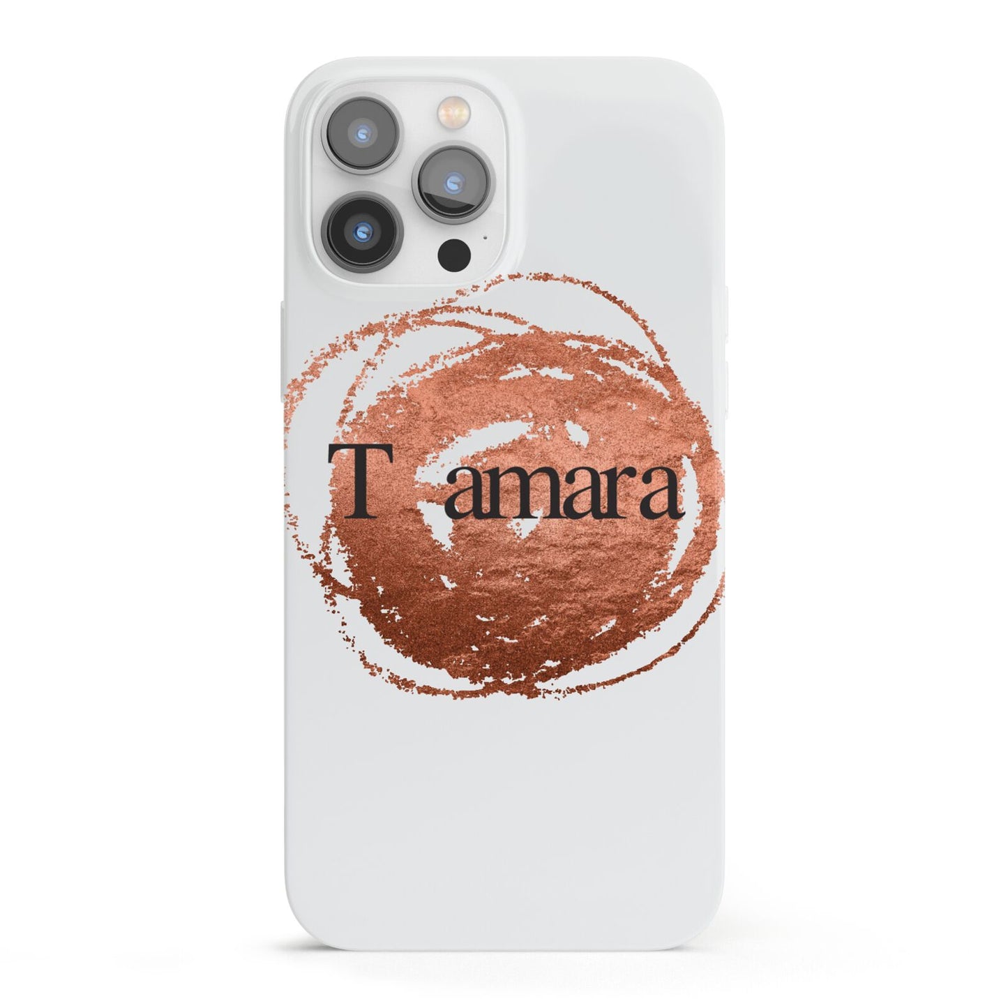Personalised Copper Effect Custom Initials iPhone 13 Pro Max Full Wrap 3D Snap Case