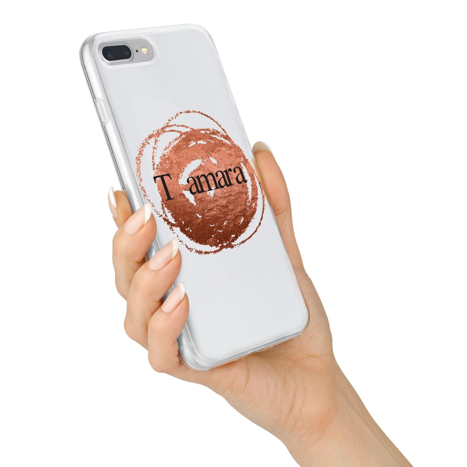 Personalised Copper Effect Custom Initials iPhone 7 Plus Bumper Case on Silver iPhone Alternative Image