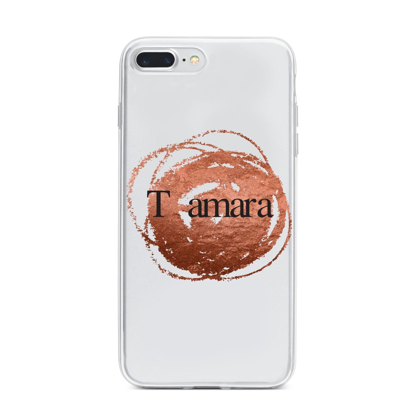 Personalised Copper Effect Custom Initials iPhone 7 Plus Bumper Case on Silver iPhone