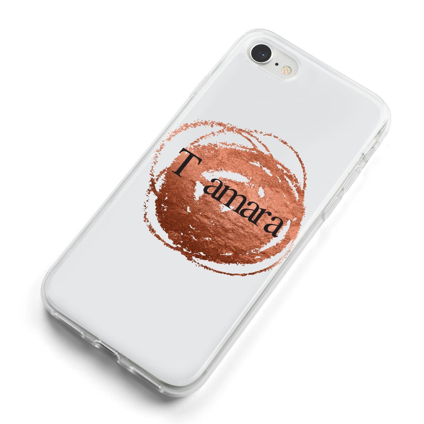 Personalised Copper Effect Custom Initials iPhone 8 Bumper Case on Silver iPhone Alternative Image