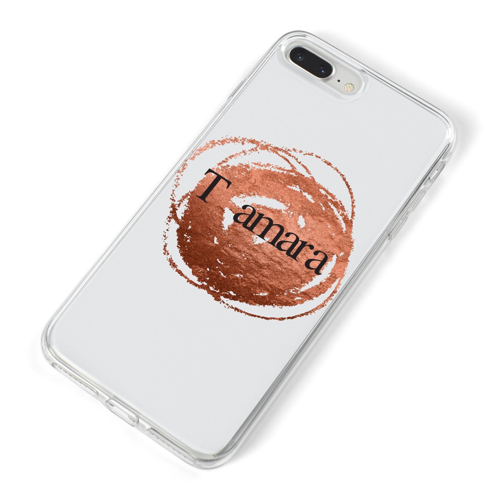 Personalised Copper Effect Custom Initials iPhone 8 Plus Bumper Case on Silver iPhone Alternative Image