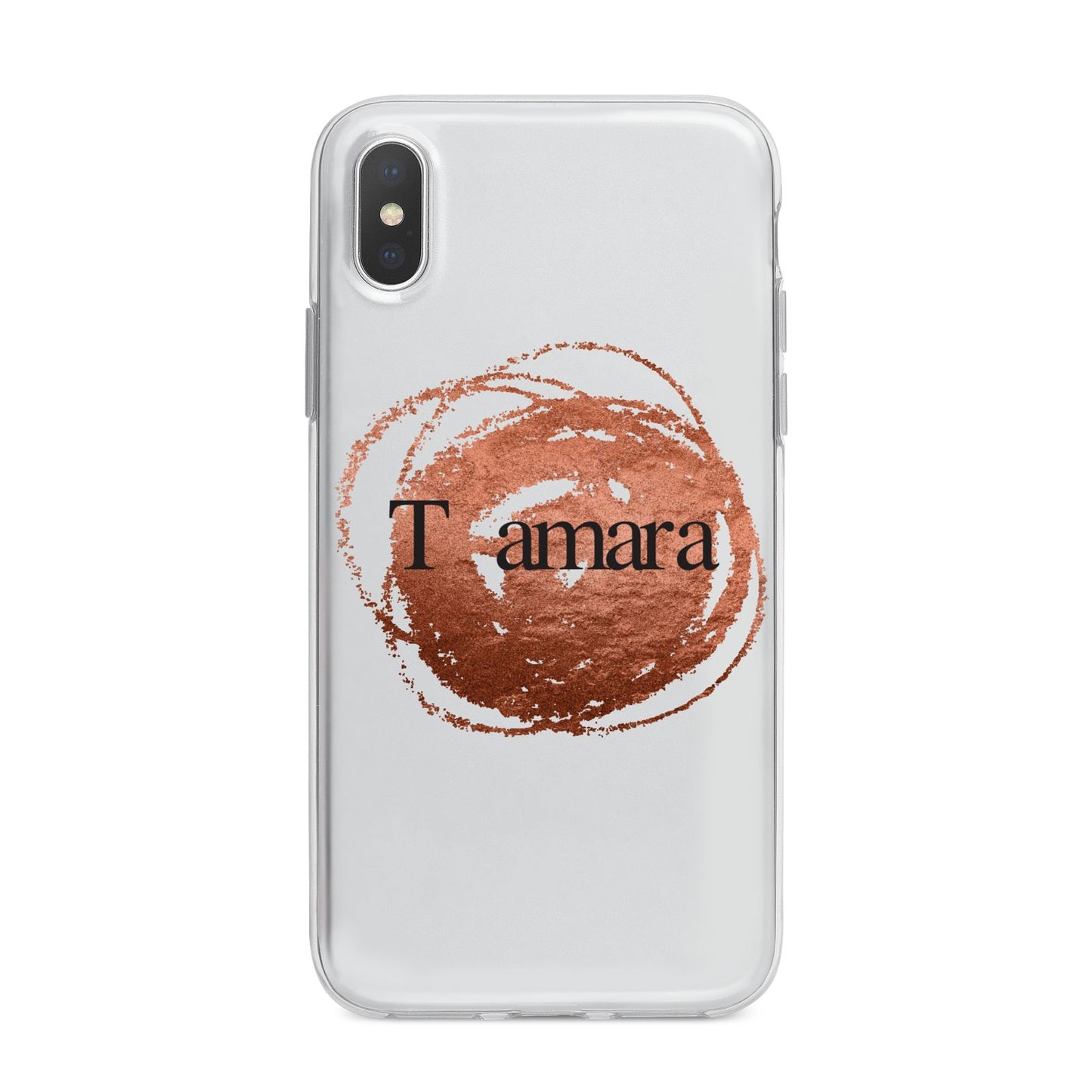 Personalised Copper Effect Custom Initials iPhone X Bumper Case on Silver iPhone Alternative Image 1