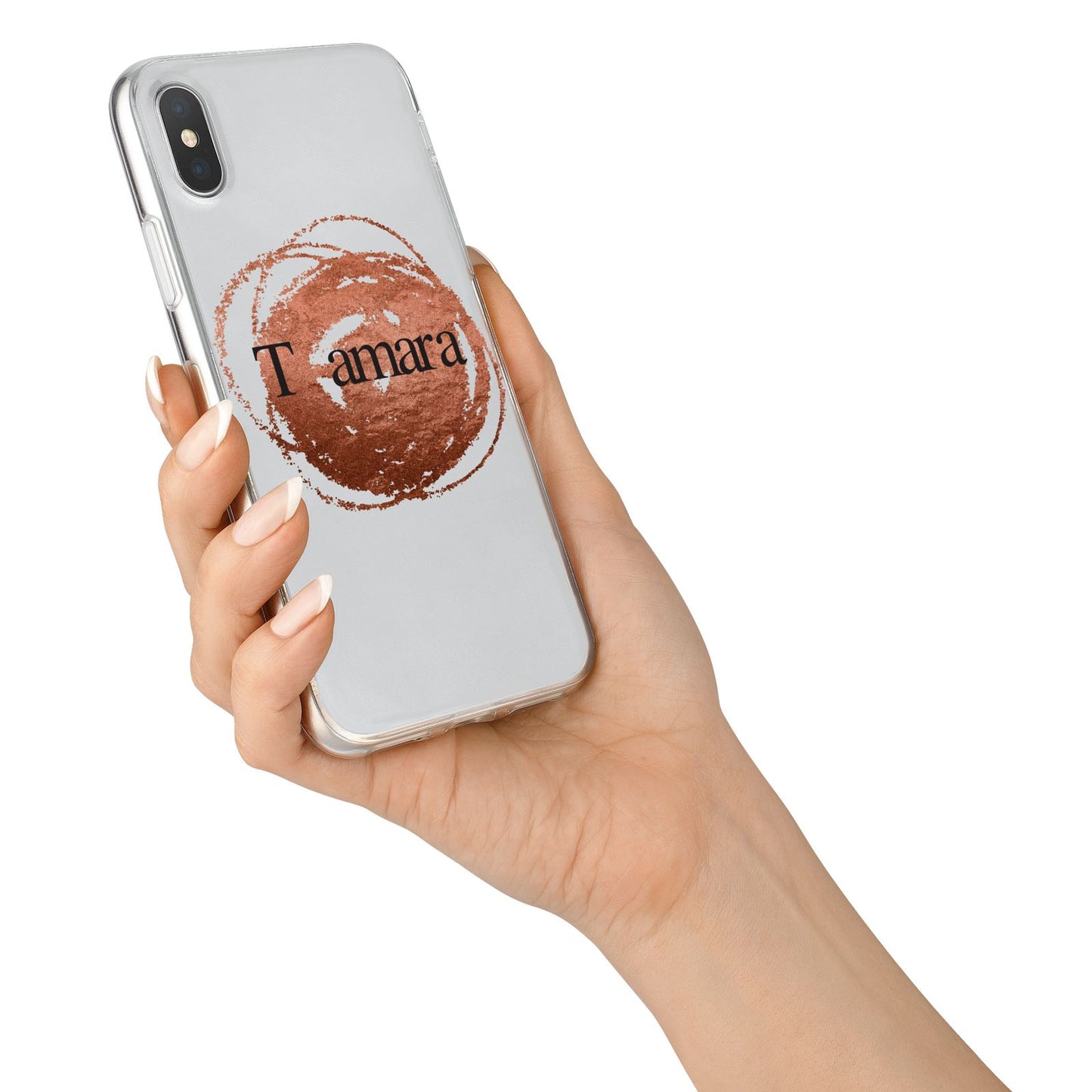 Personalised Copper Effect Custom Initials iPhone X Bumper Case on Silver iPhone Alternative Image 2