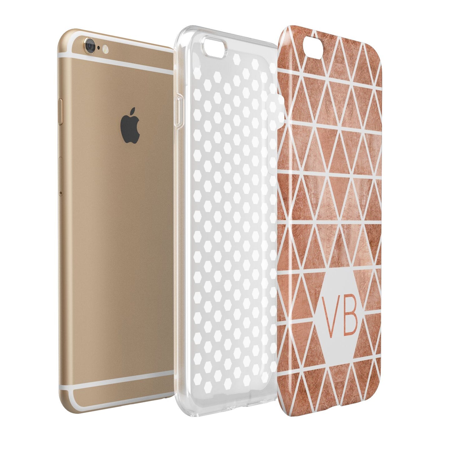 Personalised Copper Initials Apple iPhone 6 Plus 3D Tough Case Expand Detail Image