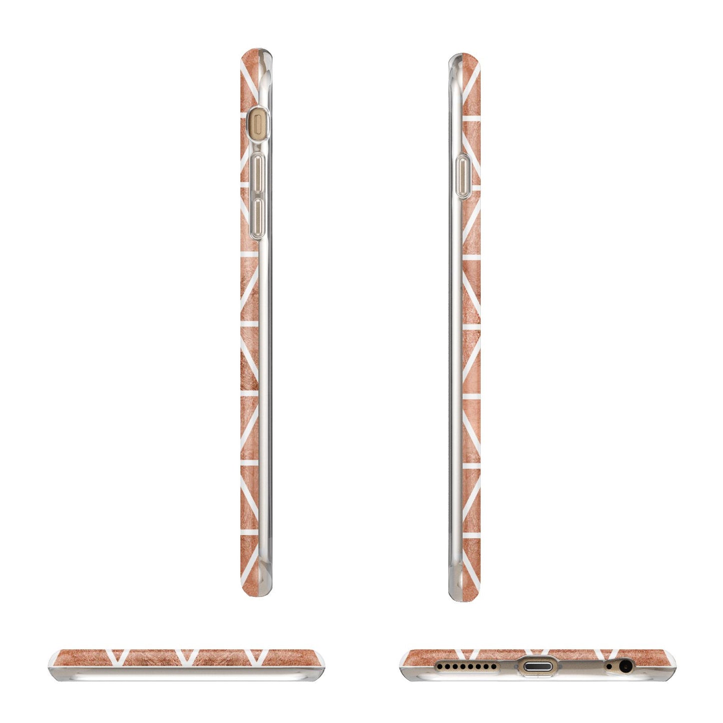 Personalised Copper Initials Apple iPhone 6 Plus 3D Wrap Tough Case Alternative Image Angles