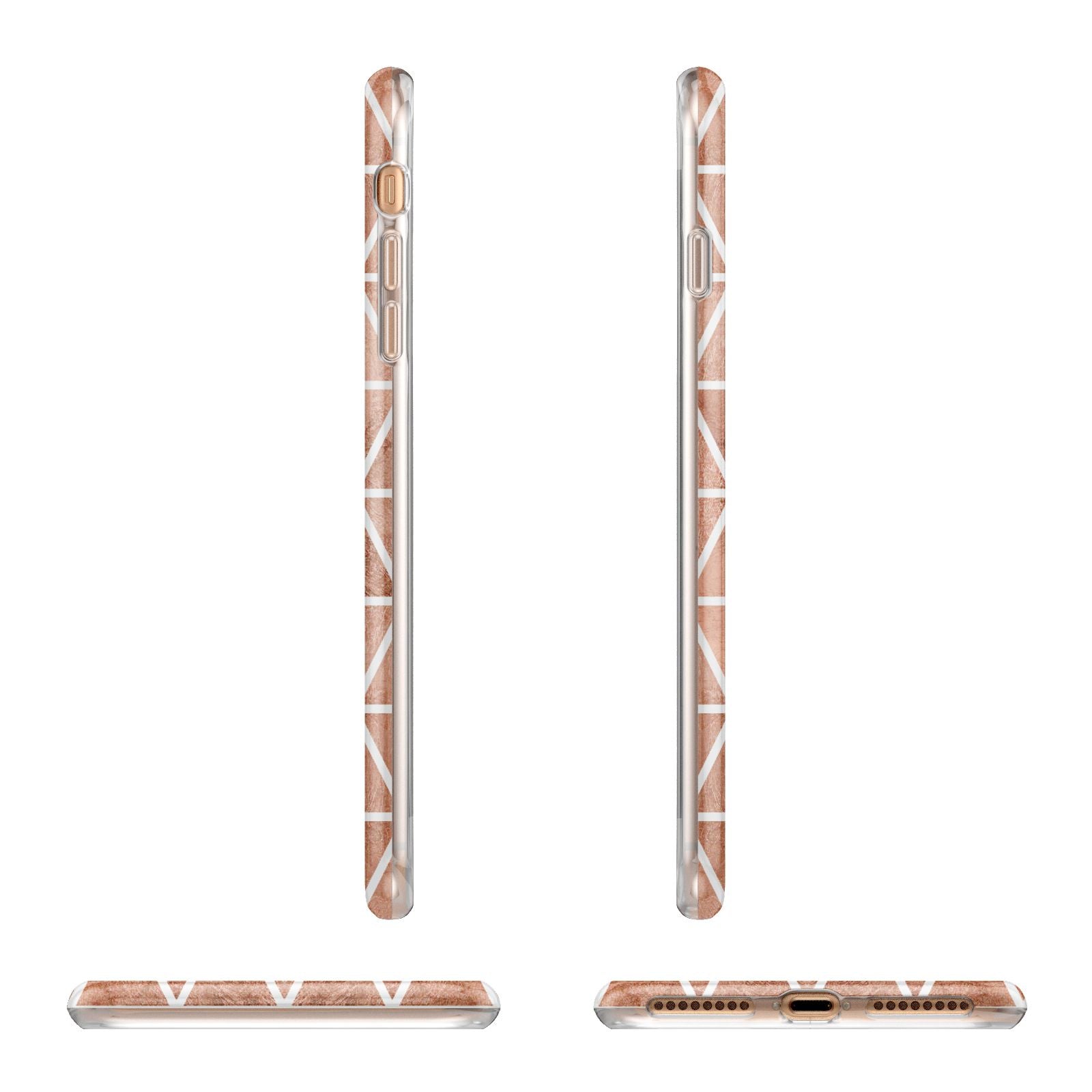 Personalised Copper Initials Apple iPhone 7 8 Plus 3D Wrap Tough Case Alternative Image Angles