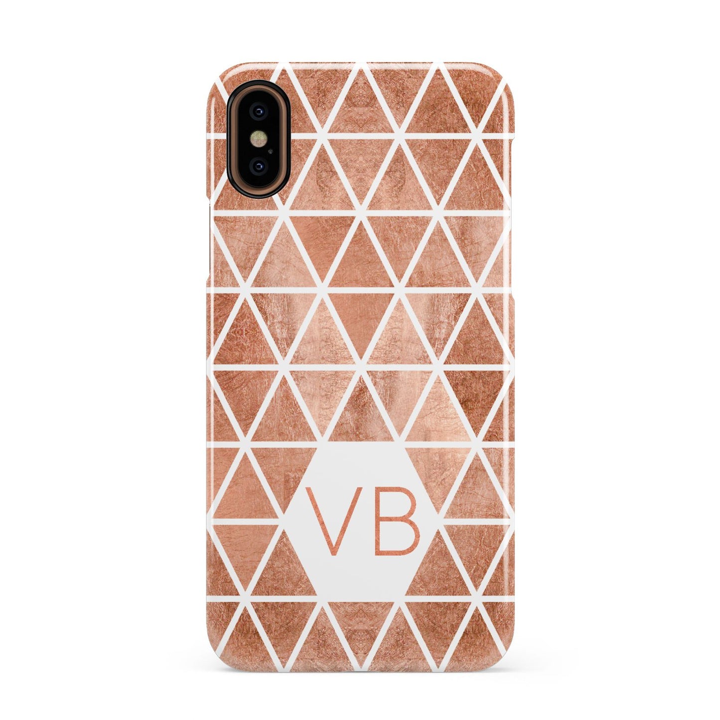 Personalised Copper Initials Apple iPhone XS 3D Snap Case