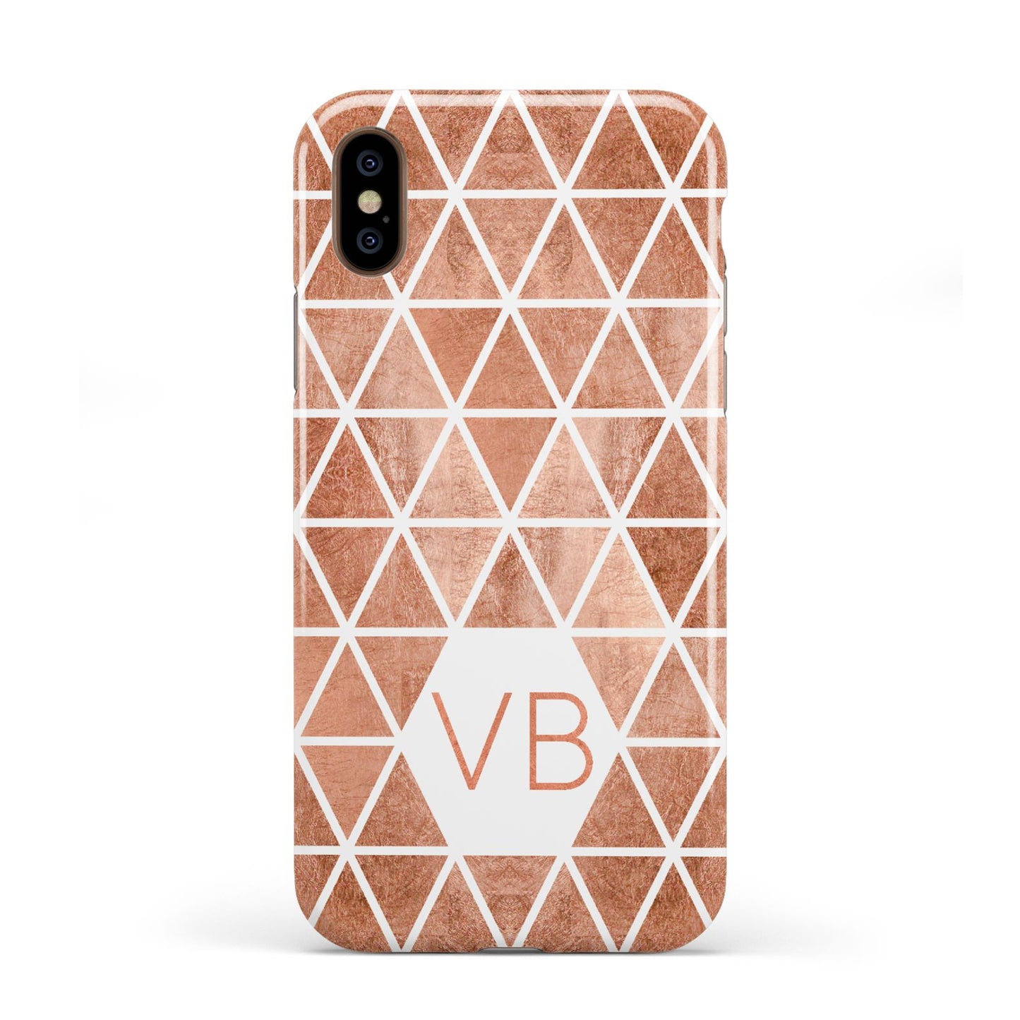 Personalised Copper Initials Apple iPhone XS 3D Tough