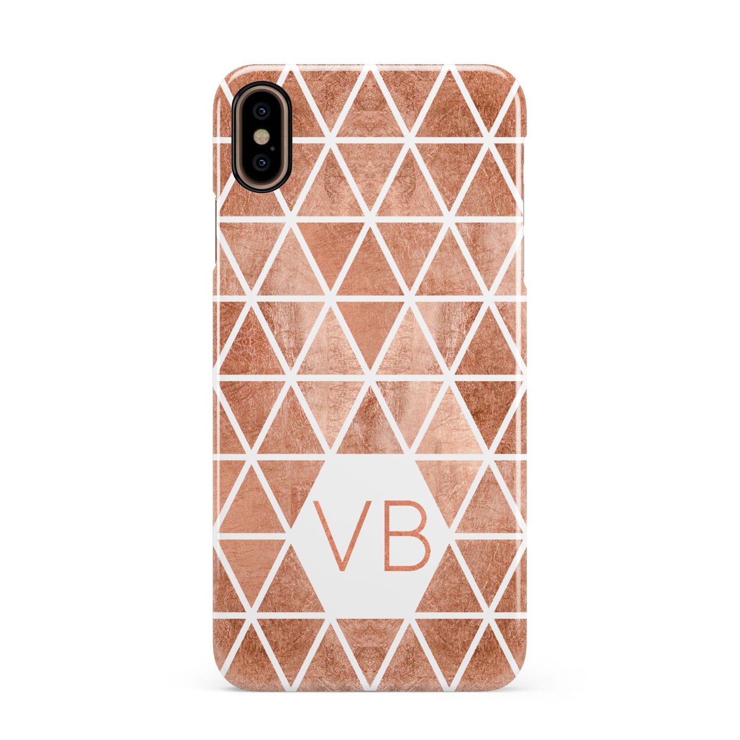 Personalised Copper Initials Apple iPhone Xs Max 3D Snap Case