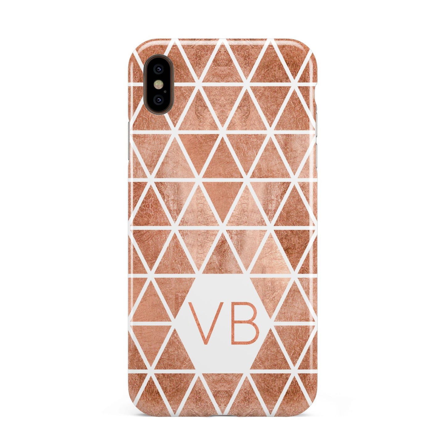 Personalised Copper Initials Apple iPhone Xs Max 3D Tough Case