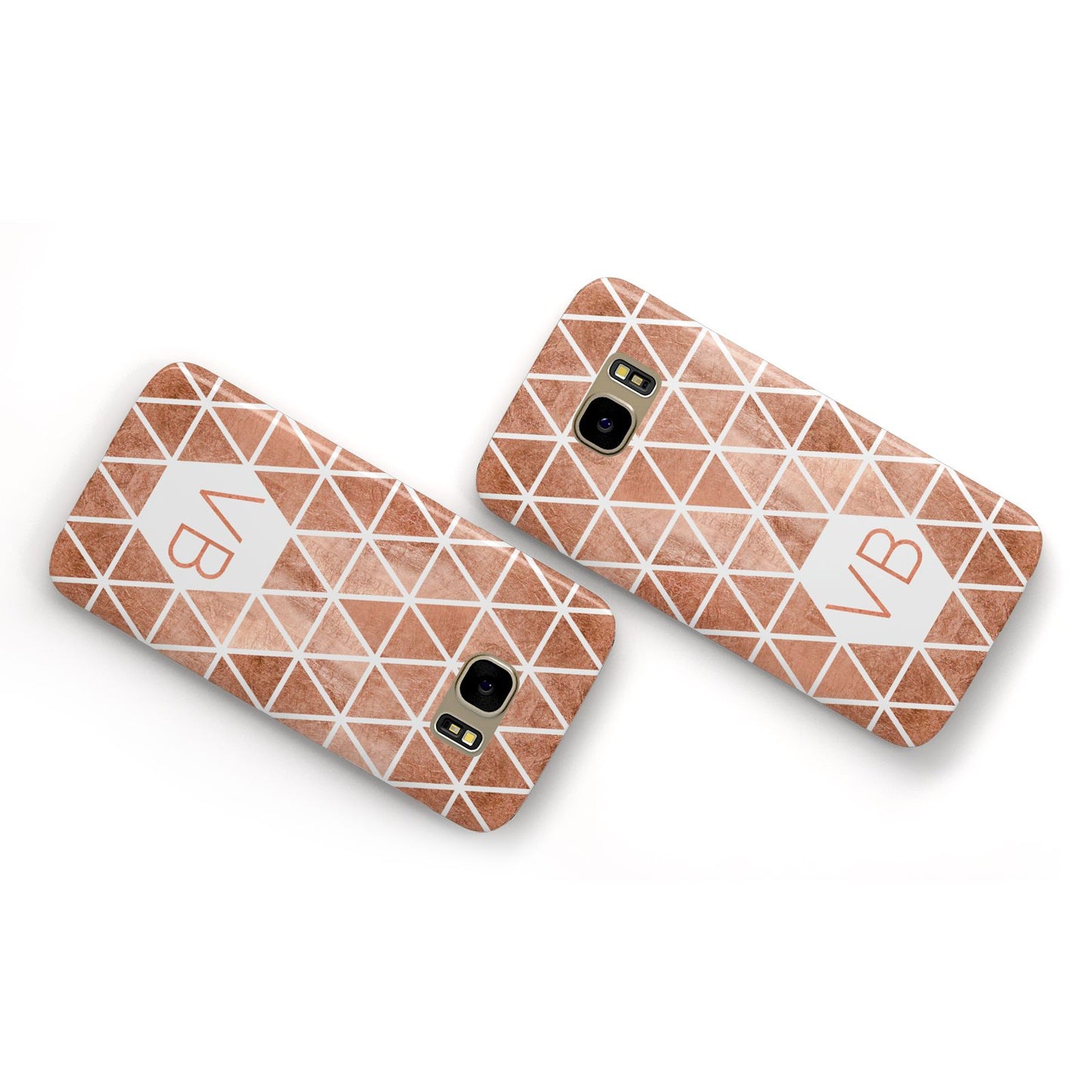 Personalised Copper Initials Samsung Galaxy Case Flat Overview