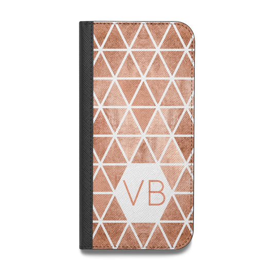 Personalised Copper Initials Vegan Leather Flip iPhone Case