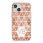Personalised Copper Initials iPhone 13 Mini TPU Impact Case with White Edges