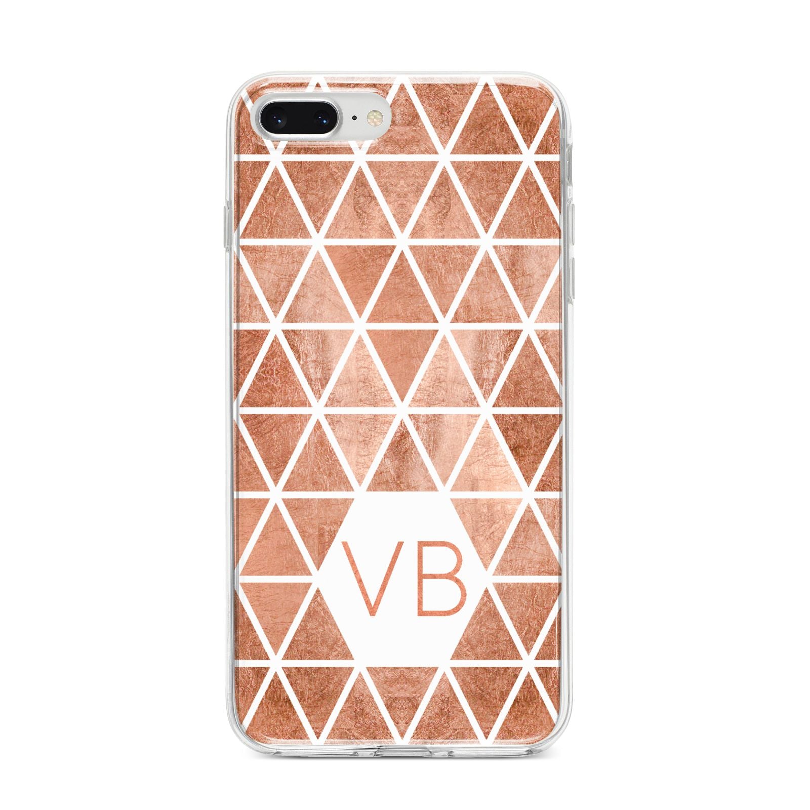 Personalised Copper Initials iPhone 8 Plus Bumper Case on Silver iPhone