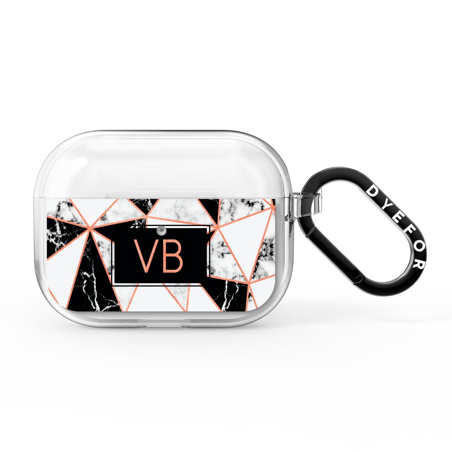 Personalised Copper Marble Initials AirPods Pro Clear Case
