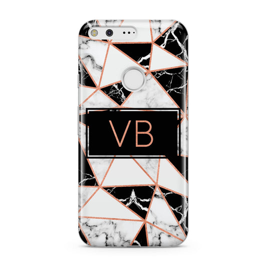 Personalised Copper Marble Initials Google Pixel Case