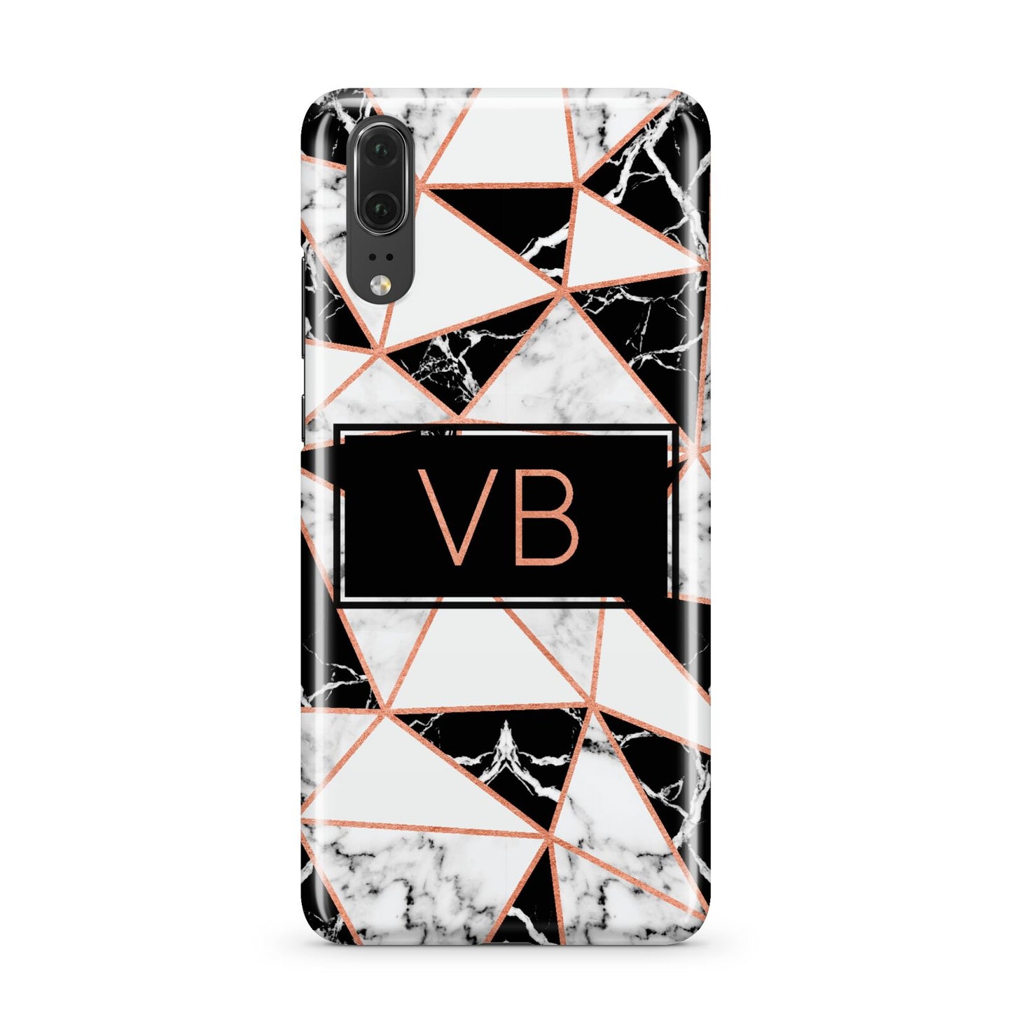 Personalised Copper Marble Initials Huawei P20 Phone Case