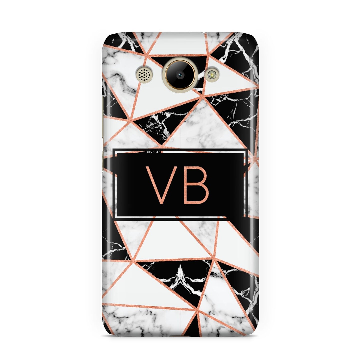 Personalised Copper Marble Initials Huawei Y3 2017