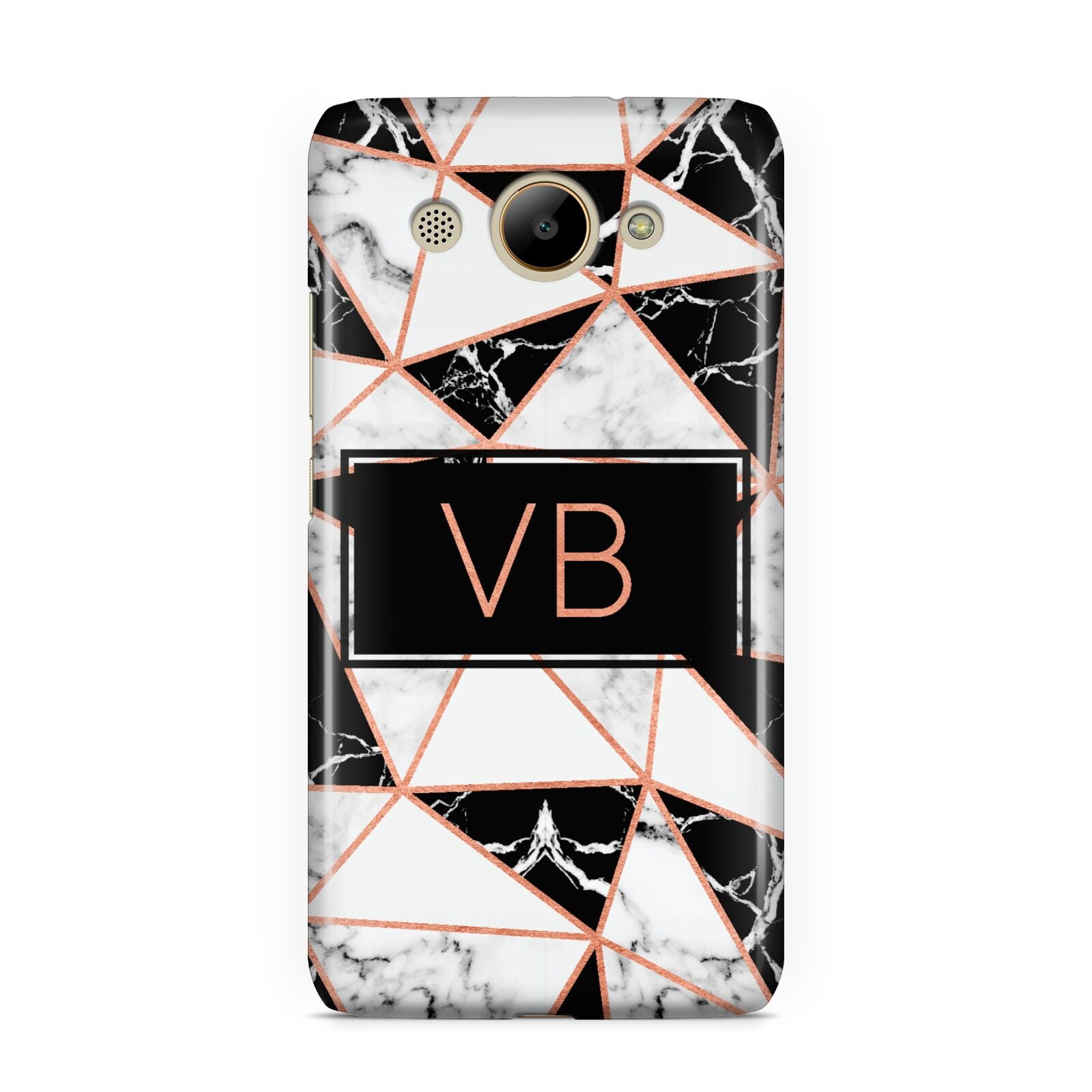 Personalised Copper Marble Initials Huawei Y3 2017