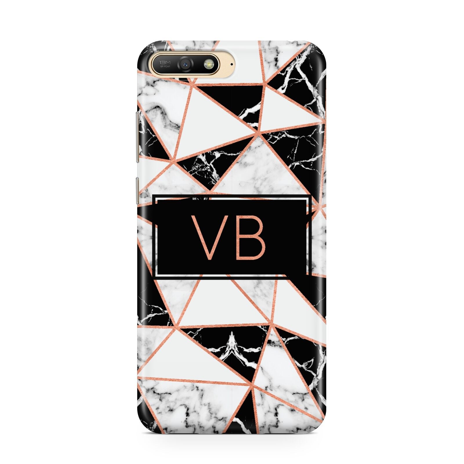 Personalised Copper Marble Initials Huawei Y6 2018
