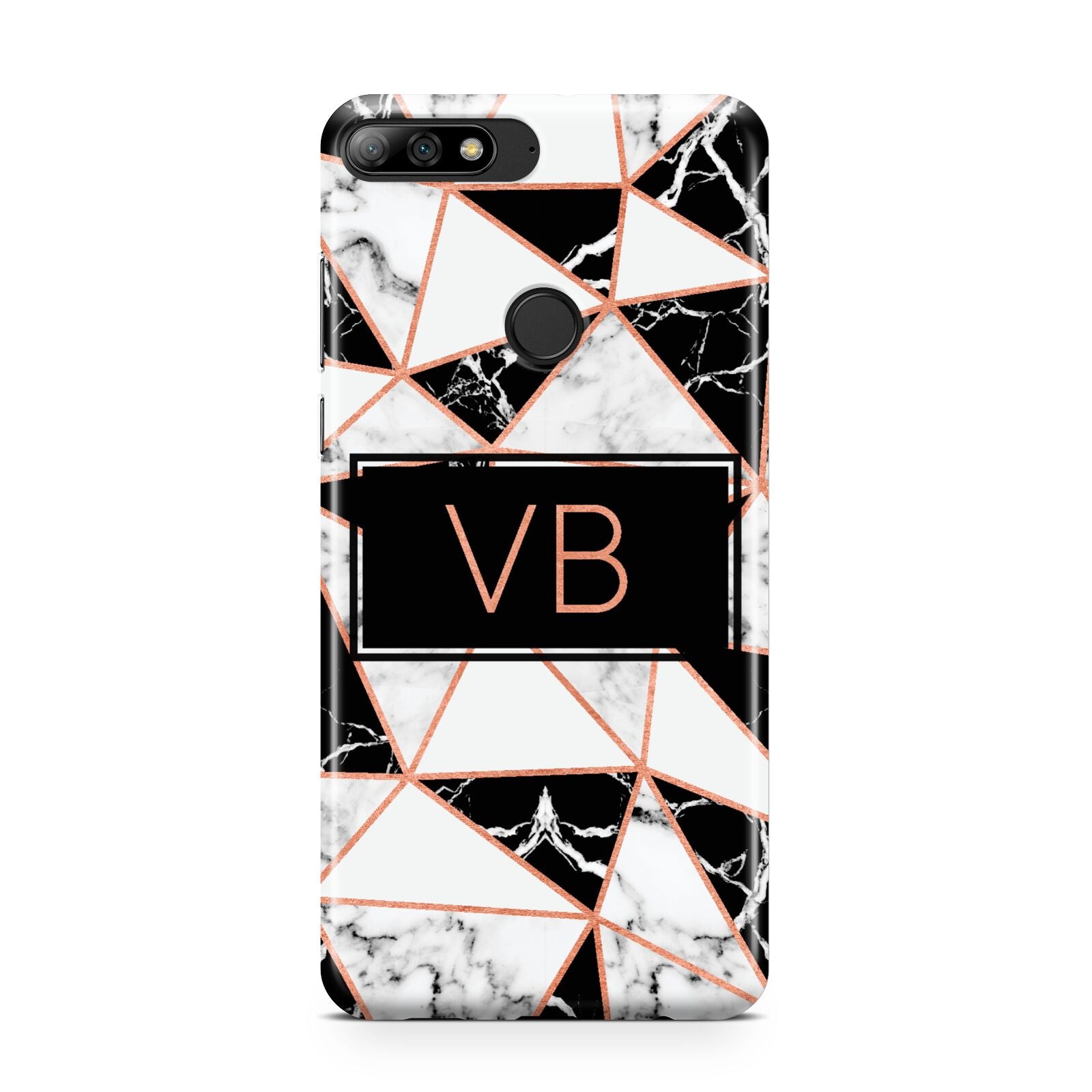 Personalised Copper Marble Initials Huawei Y7 2018