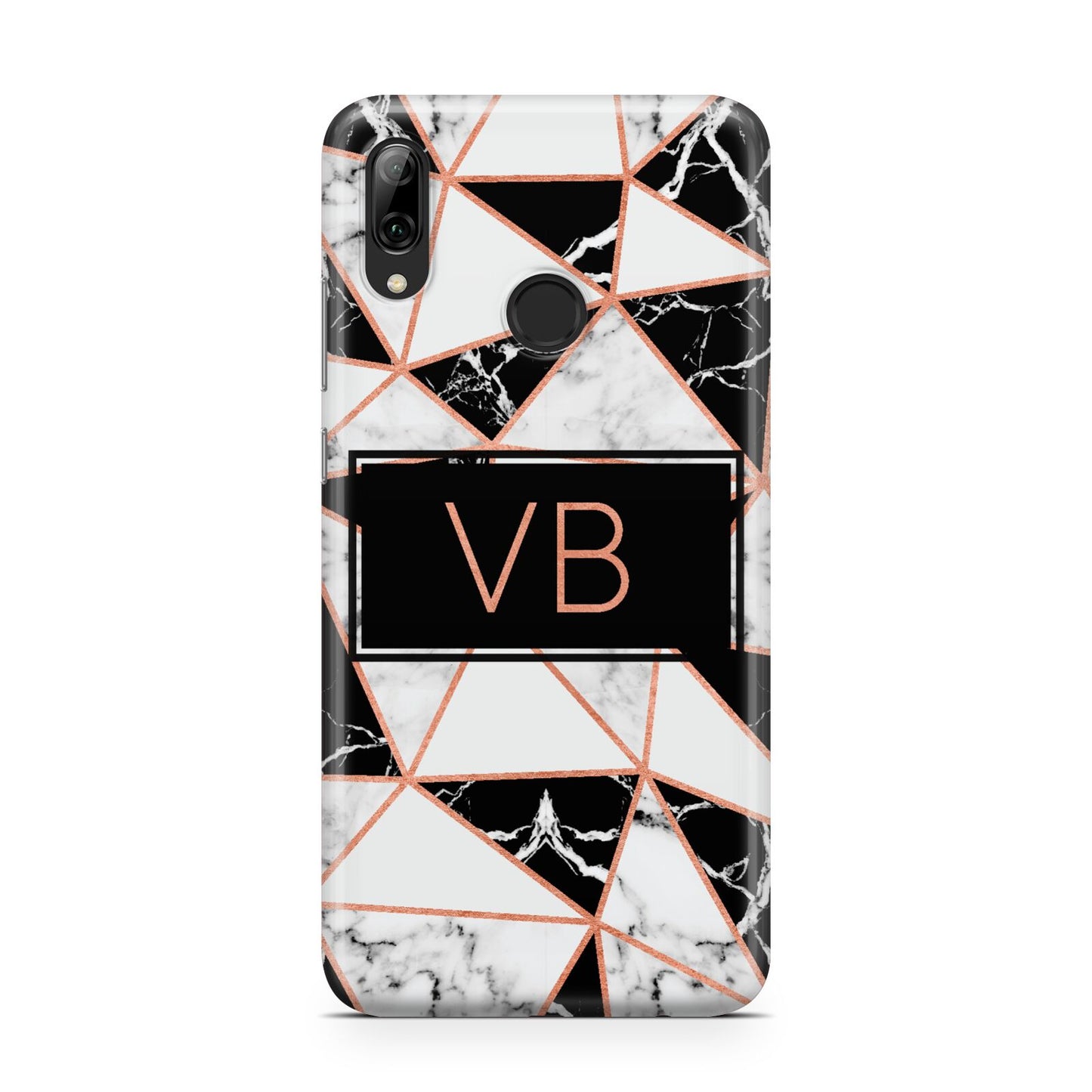 Personalised Copper Marble Initials Huawei Y7 2019