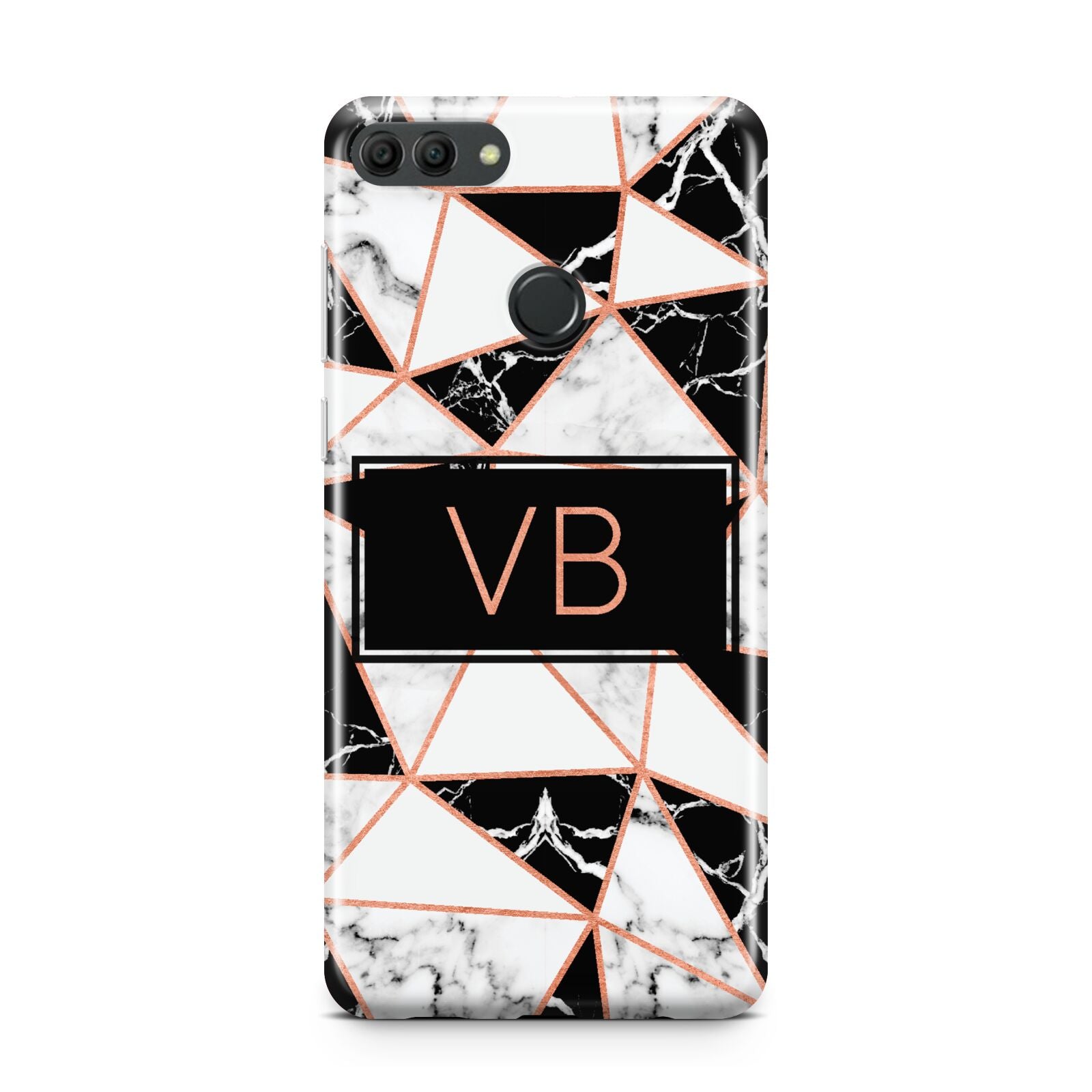 Personalised Copper Marble Initials Huawei Y9 2018