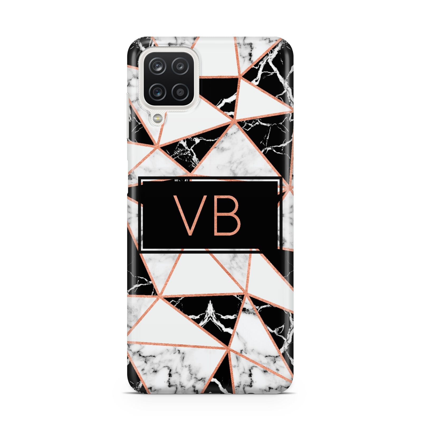 Personalised Copper Marble Initials Samsung A12 Case