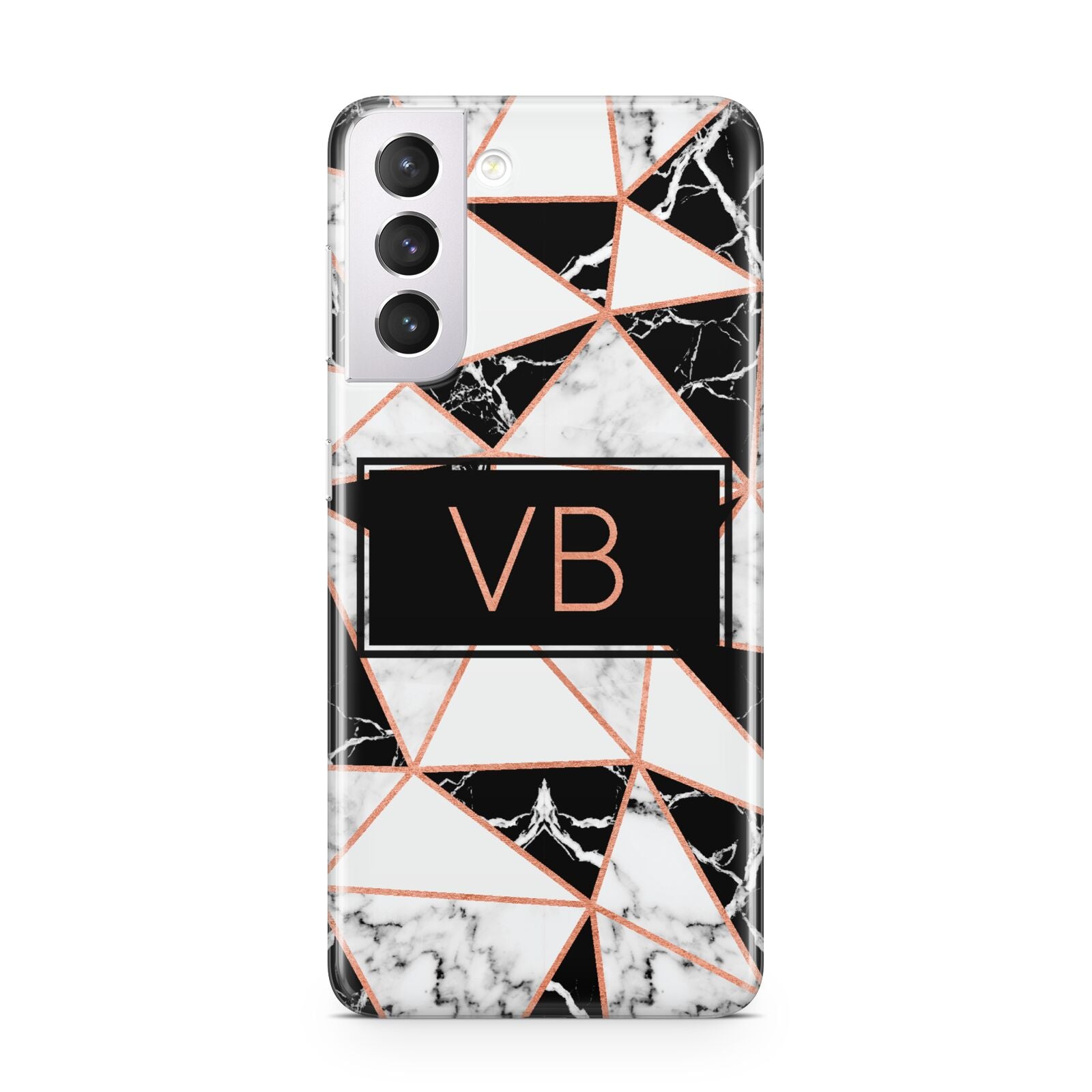 Personalised Copper Marble Initials Samsung S21 Case