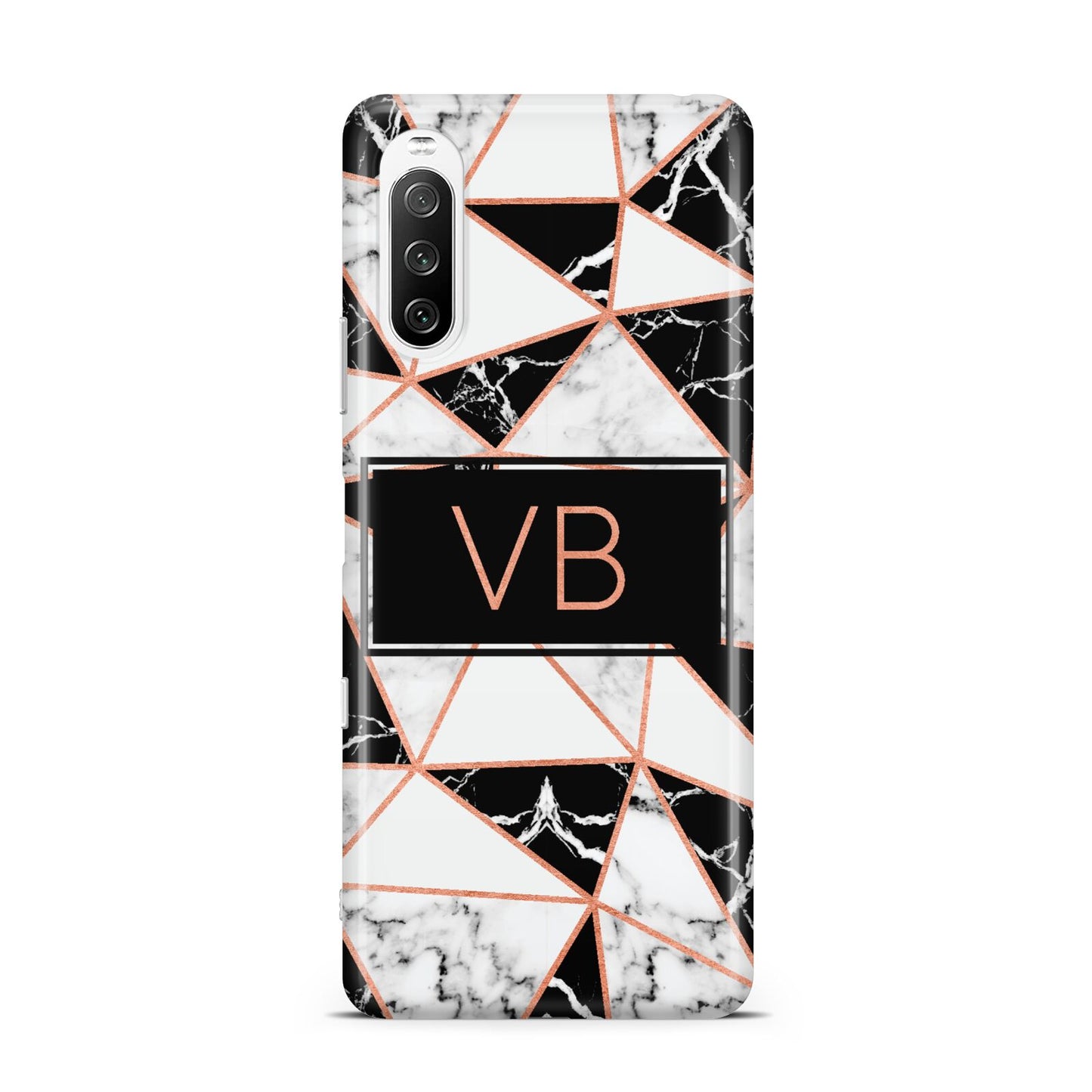 Personalised Copper Marble Initials Sony Xperia 10 III Case