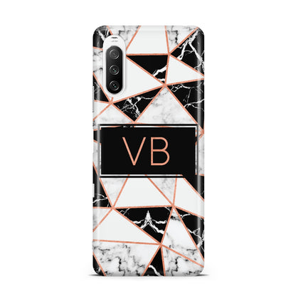 Personalised Copper Marble Initials Sony Xperia 10 III Case