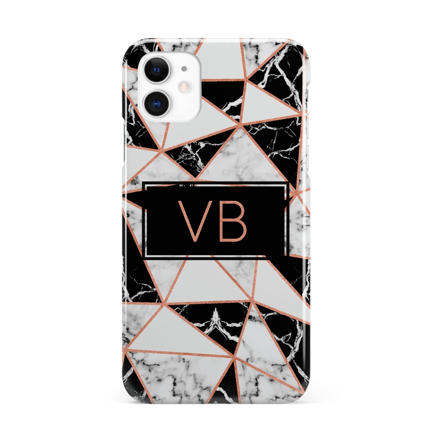 Personalised Copper Marble Initials iPhone 11 3D Snap Case