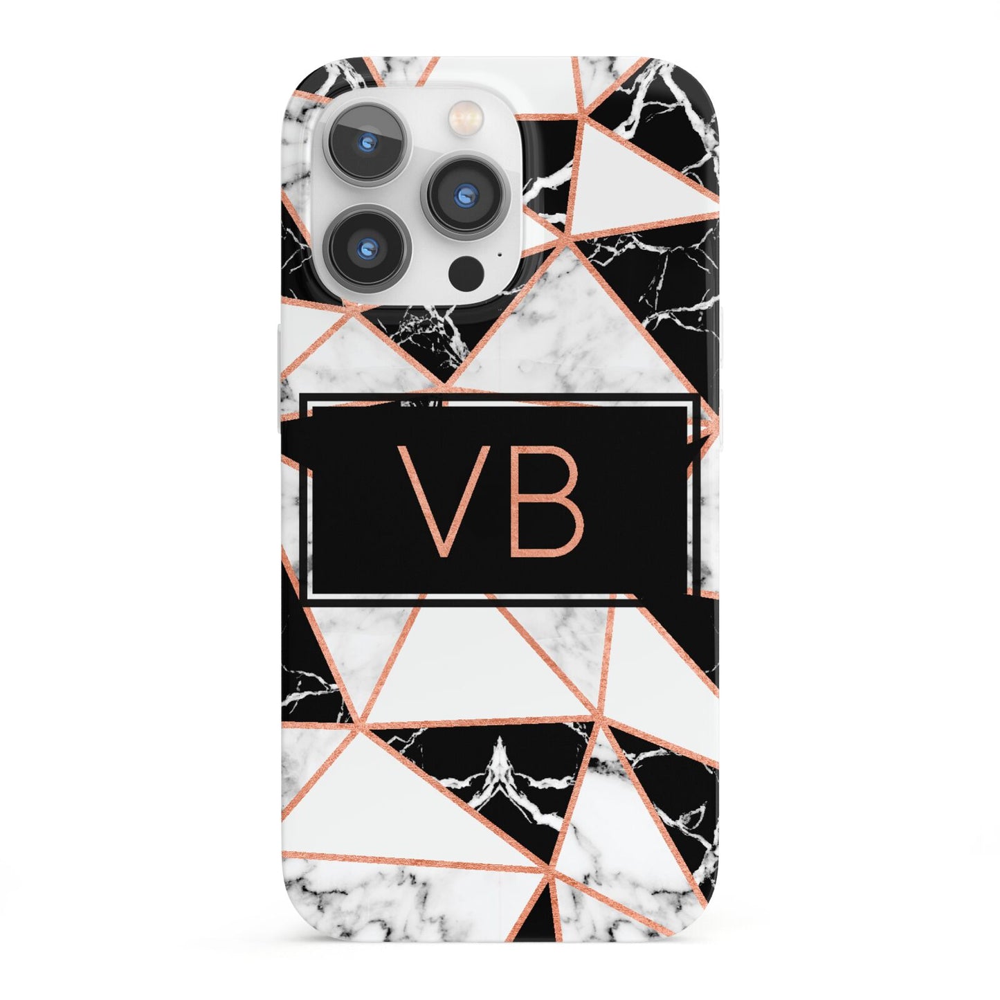 Personalised Copper Marble Initials iPhone 13 Pro Full Wrap 3D Snap Case