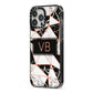 Personalised Copper Marble Initials iPhone 13 Pro Max Black Impact Case Side Angle on Silver phone