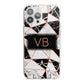 Personalised Copper Marble Initials iPhone 13 Pro Max TPU Impact Case with White Edges
