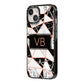 Personalised Copper Marble Initials iPhone 14 Black Impact Case Side Angle on Silver phone