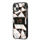 Personalised Copper Marble Initials iPhone 14 Plus Black Impact Case Side Angle on Silver phone