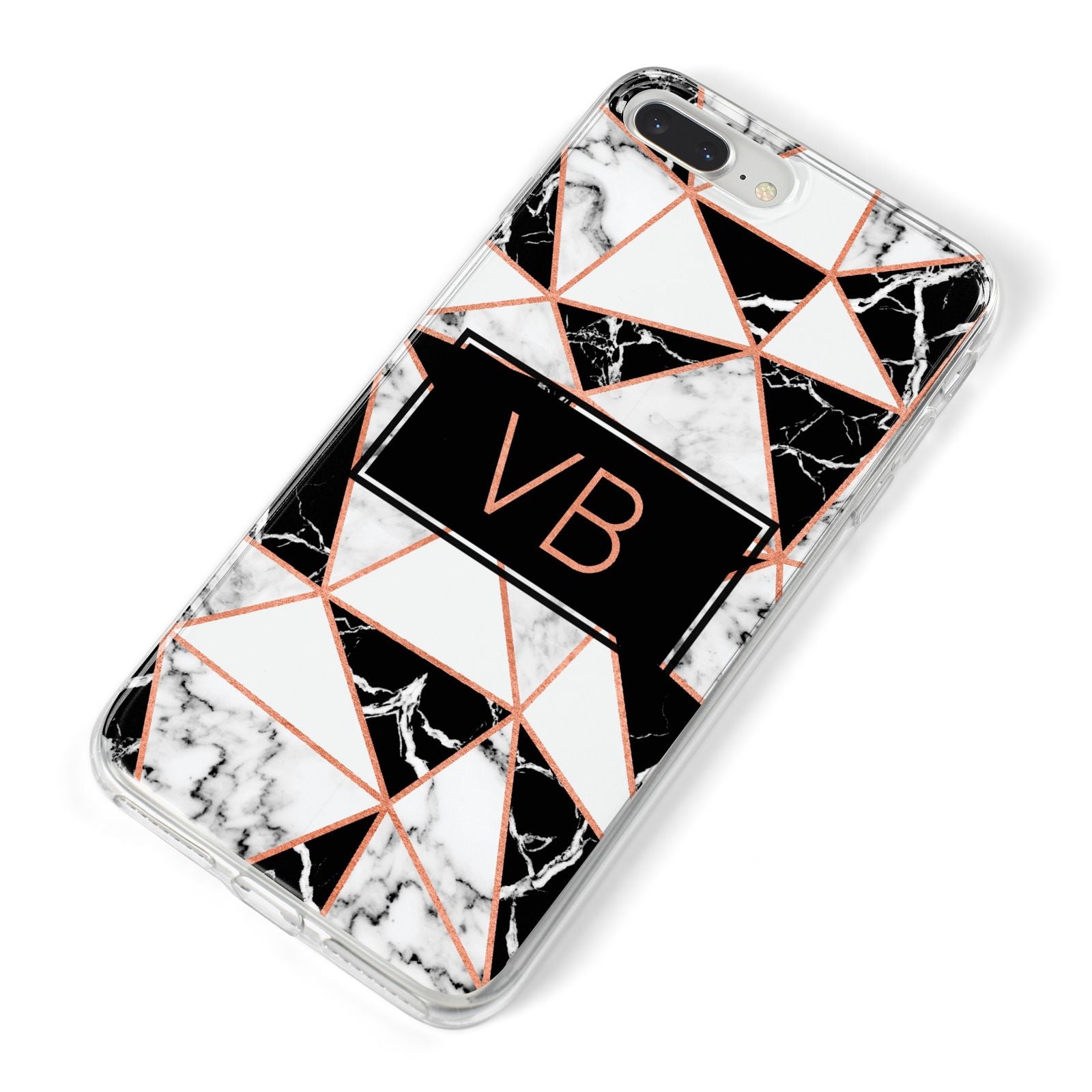 Personalised Copper Marble Initials iPhone 8 Plus Bumper Case on Silver iPhone Alternative Image