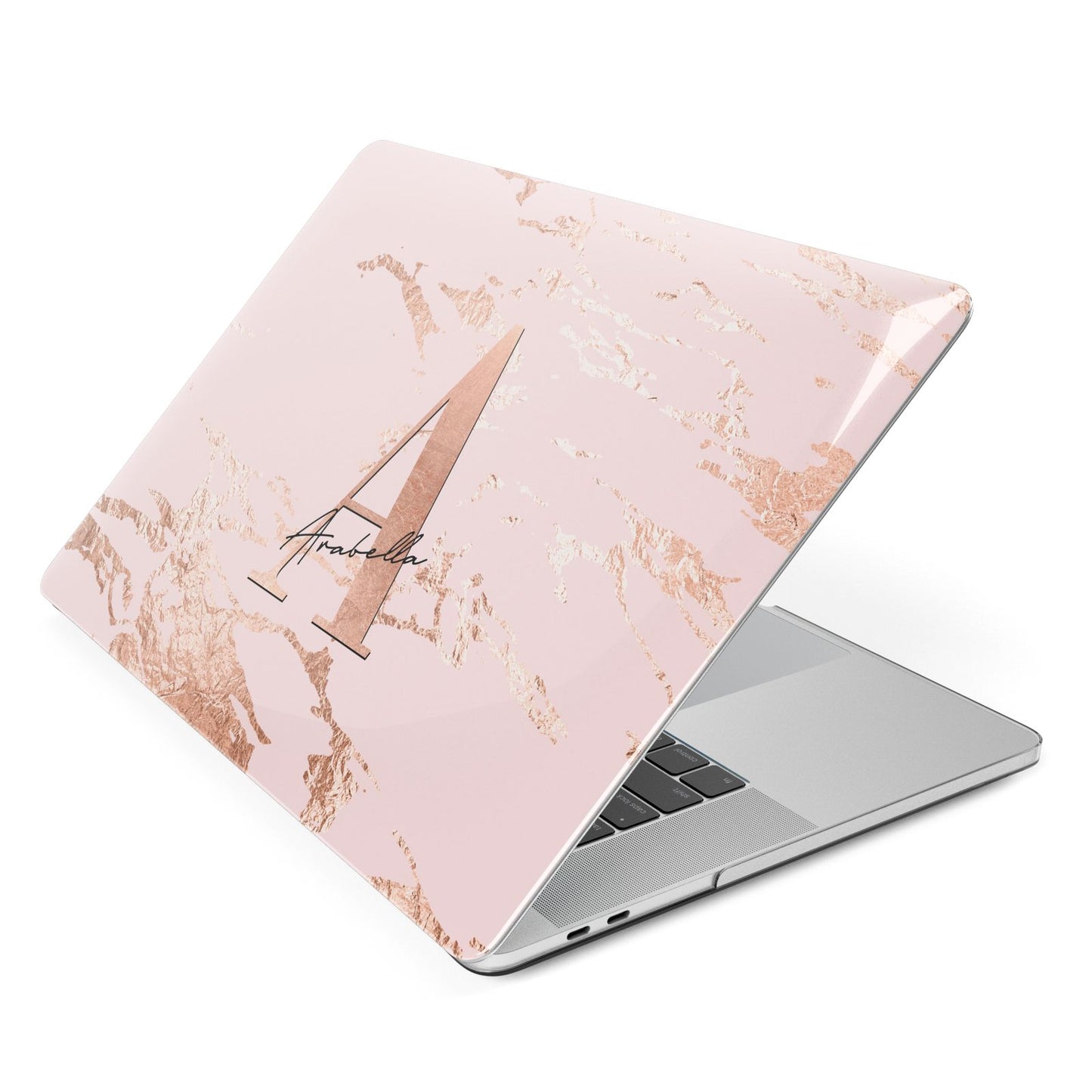 Personalised Copper Pink Marble Apple MacBook Case Side View