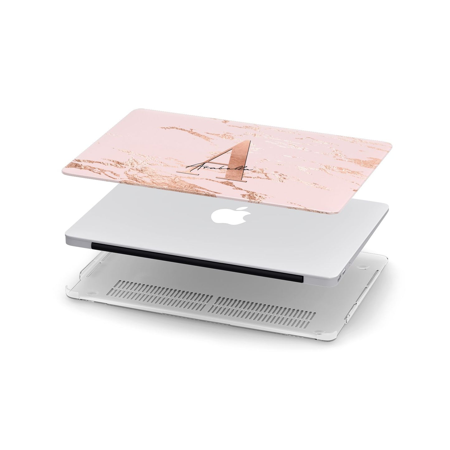 Personalised Copper Pink Marble Apple MacBook Case in Detail
