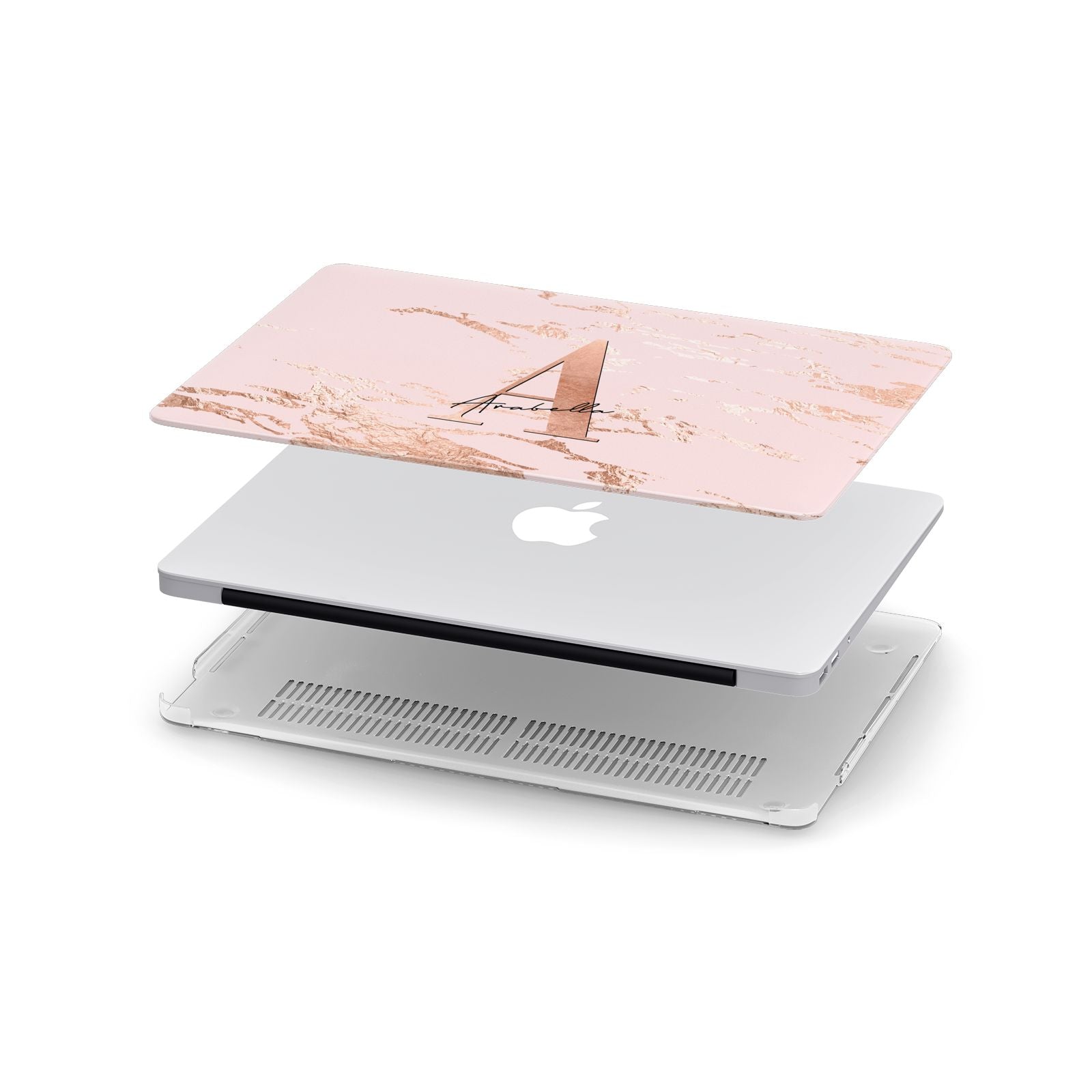 Personalised Copper Pink Marble Apple MacBook Case in Detail